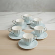Blue Ceramic Cup & Saucer Set of 6 170ml Kitchenware Coffee Sets