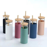 High Temp Glass Tumbler with Bamboo Lid & Straw Kitchen & Storage Tumblers