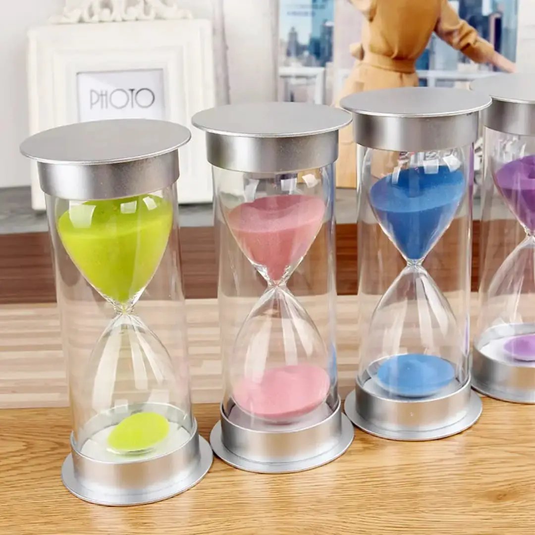 60-Minute Silver Decorative Hourglass Home Decor Hourglasses