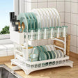 2-Layer Carbon Coated Dish Rack with Swivel Spout Kitchen & Storage Dish Racks