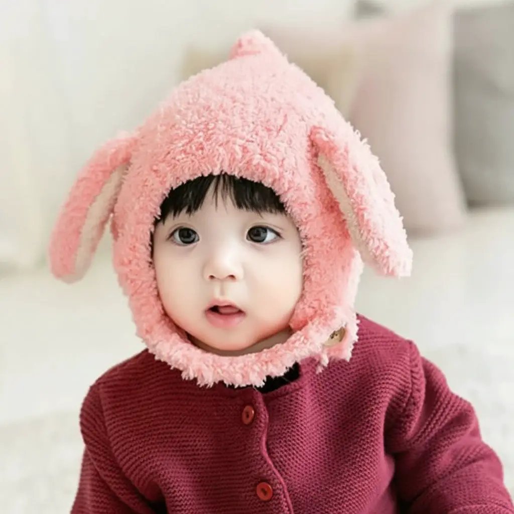 Kids Wool Winter Hat with Fleece & Long Ears Kids & Baby Baby & Children's Hats