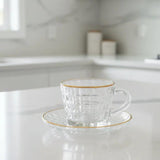 150ml Tea Glass Set – 6 Cups & 6 Saucers Kitchen & Storage Tea Sets