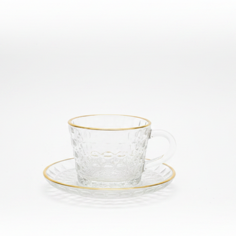 150ml Tea Glass Set – 6 Cups & 6 Saucers Kitchen & Storage Tea Sets