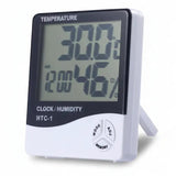 Digital LCD Hygrometer Thermometer with Clock Home & Garden Hygrometers