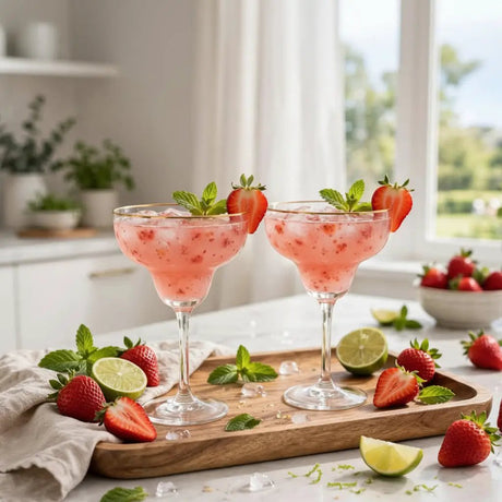 Gold Rim Margarita Coupe Glasses Kitchen & Dining Coupe Glasses