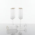 Gold Rim Ribbed Champagne Flutes Kitchenware Champagne Glasses