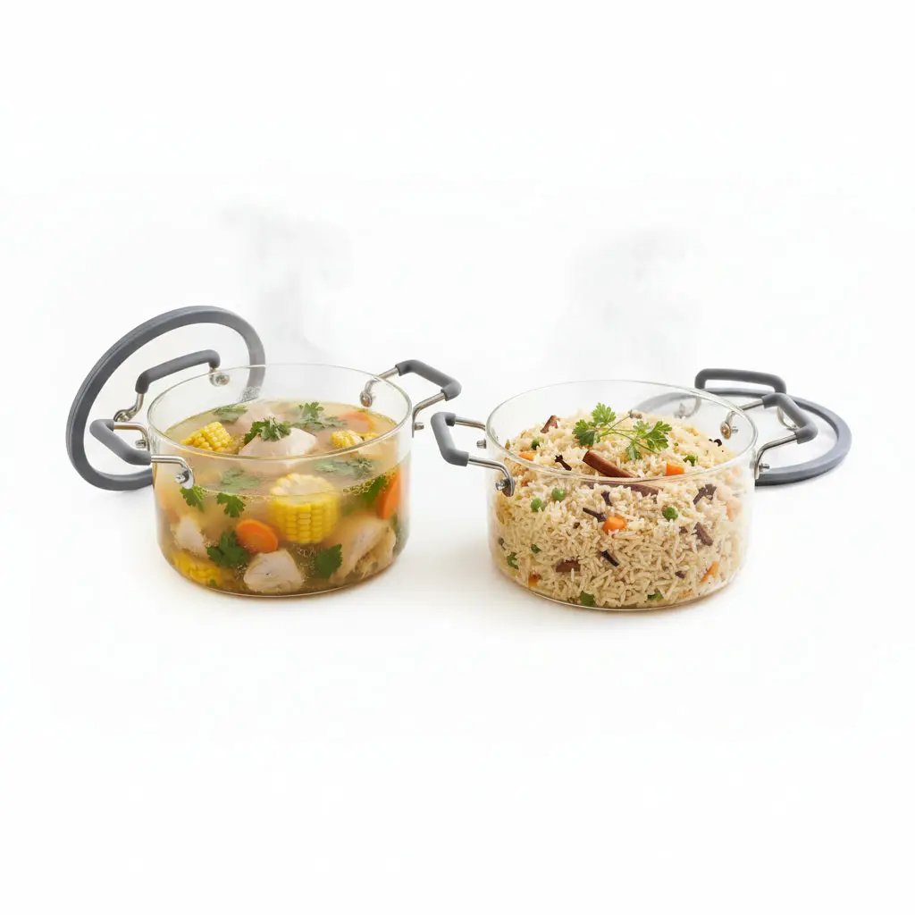 Borosilicate Glass Soup Pot Set 4pc Kitchenware Stock Pots