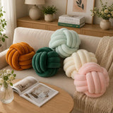 Hand-Woven Soft Knot Ball Pillow 30cm Home Decor Throw Pillows