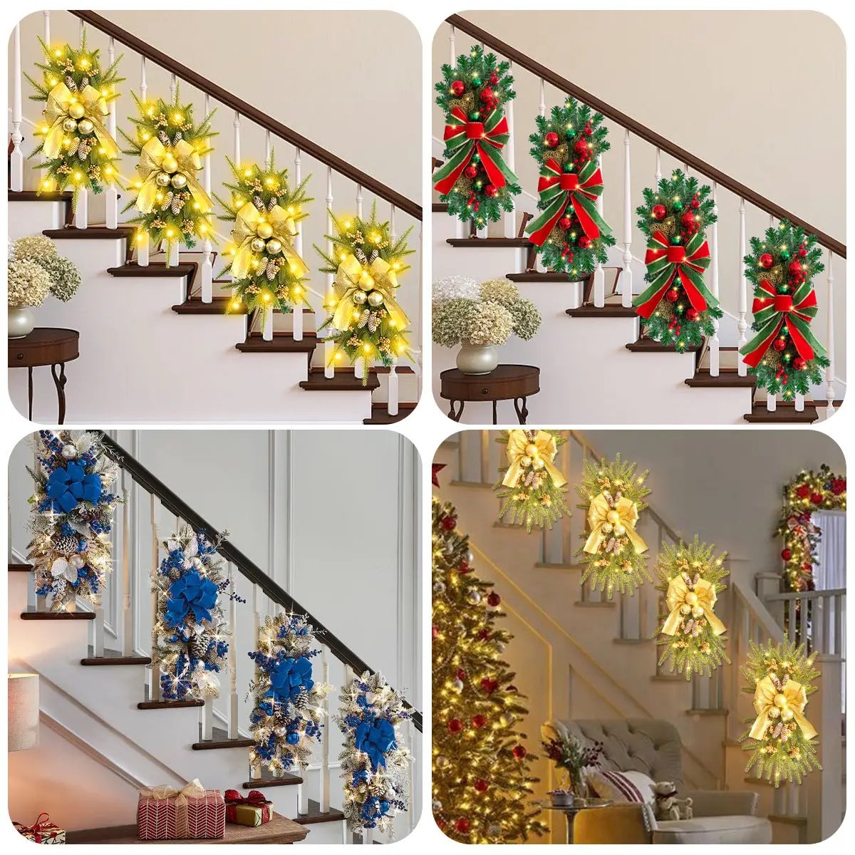 60cm Christmas LED Swag Wreath Christmas Wreaths Wreaths