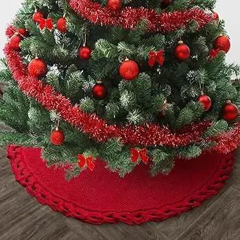 120cm Knitted Christmas Tree Skirt Christmas Tree Skirts Christmas Tree Skirts