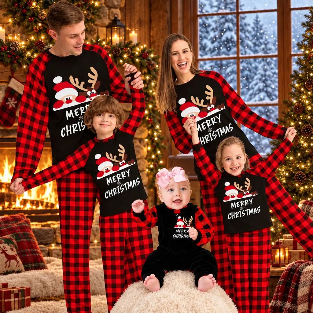 Kids Poly-Cotton Christmas Pyjama Set Kids Pyjama Sets Pajamas