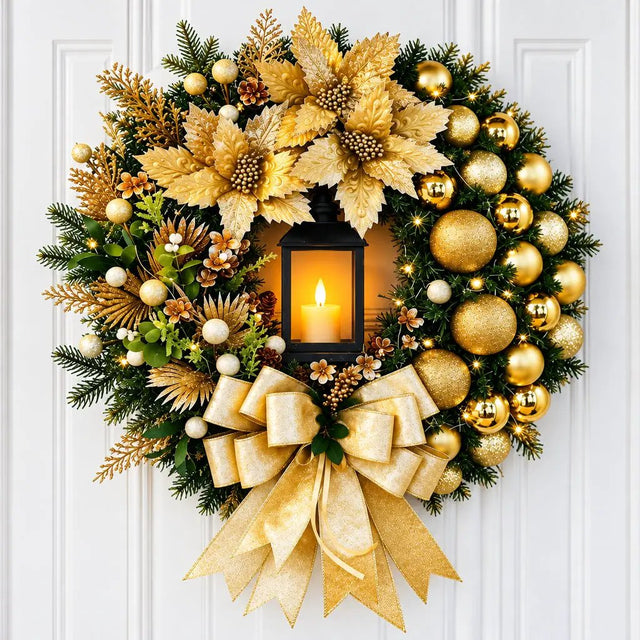 35cm Christmas Wreath With Lamp Christmas Wreaths Wreaths