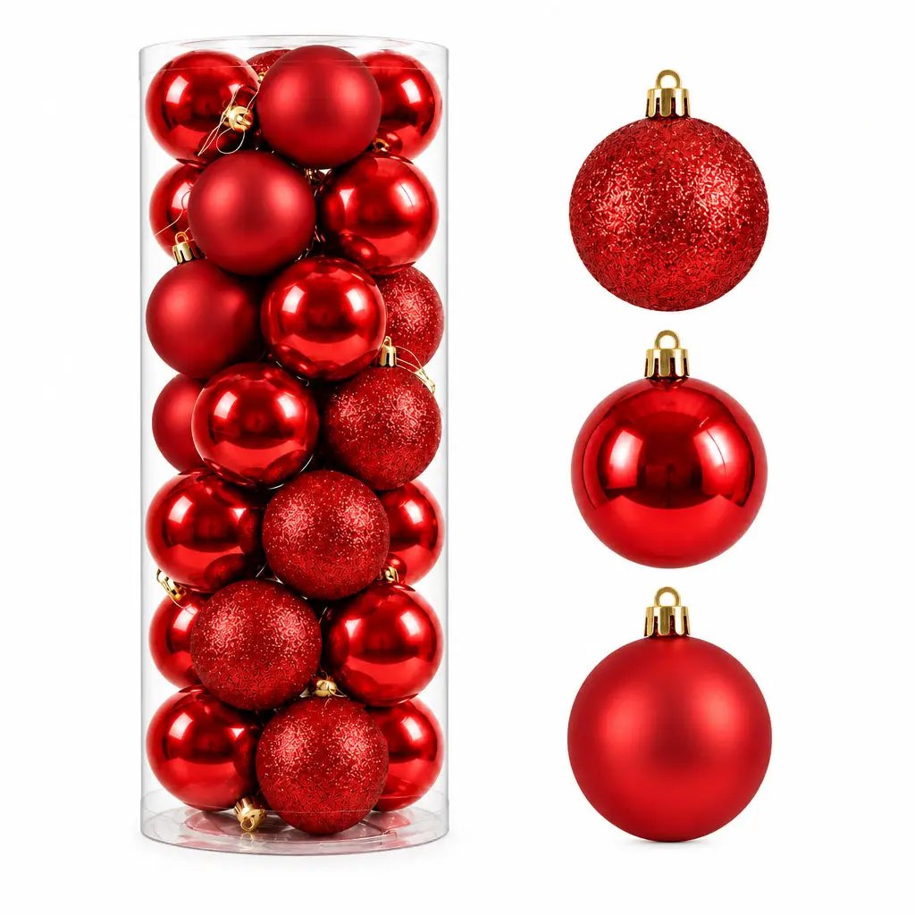 8cm Christmas Ball Ornaments Set Of 24 Christmas Tree Ornaments Holiday Ornaments