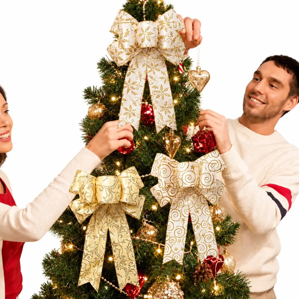 Christmas Bow Decoration 24 × 35cm Christmas Bow Decorations Holiday Ornaments