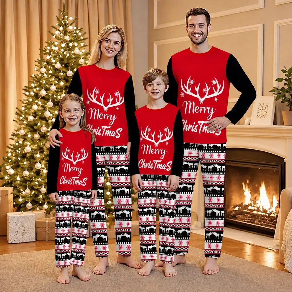 Kids Poly-Cotton Christmas Pyjama Set Ages 4–8 Kids Pyjama Sets Pajamas