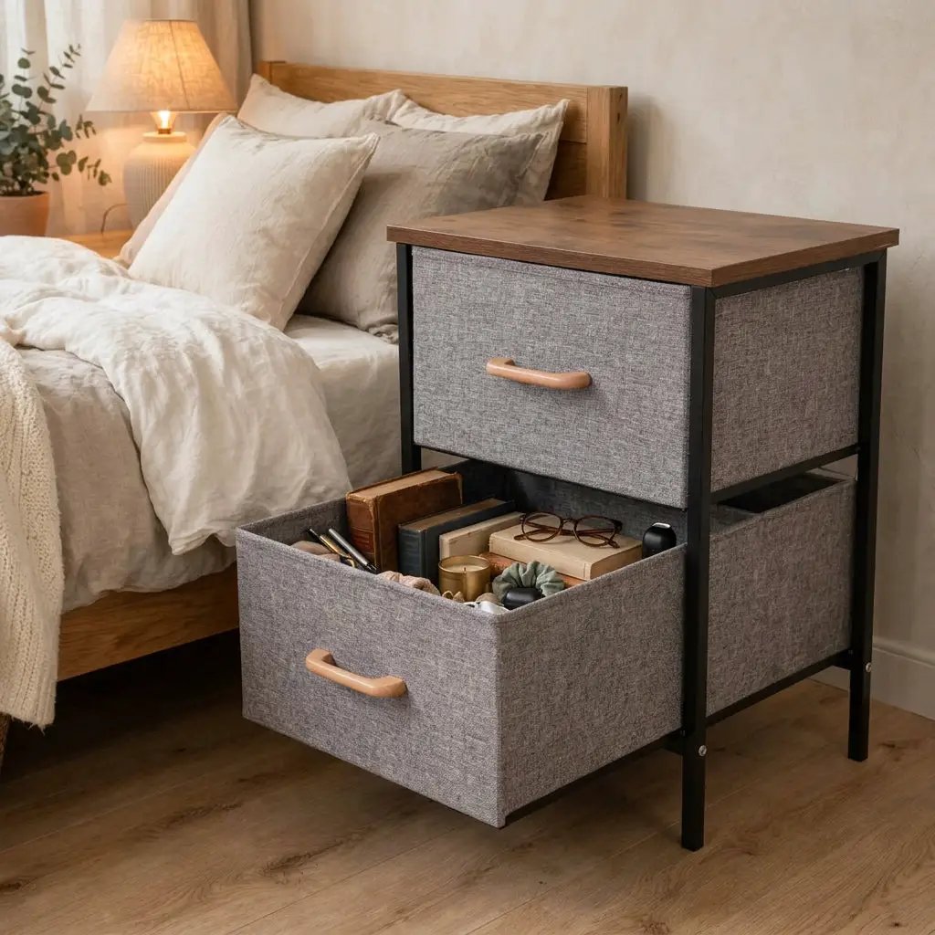 Modern 2-Drawer Bedside Storage Cabinet Bedside Cabinets Nightstands