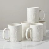 350ml London Engraved Ceramic Cups Set Of 6 Ceramic Cup Set Mugs