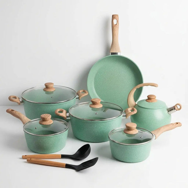 11-Piece Granite Cookware Set With Kettle Cookware Set Cookware Sets