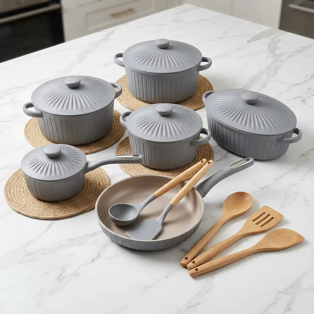 11-Piece Ceramic-Coated Die-Cast Cookware Set Cookware Set Cookware Sets