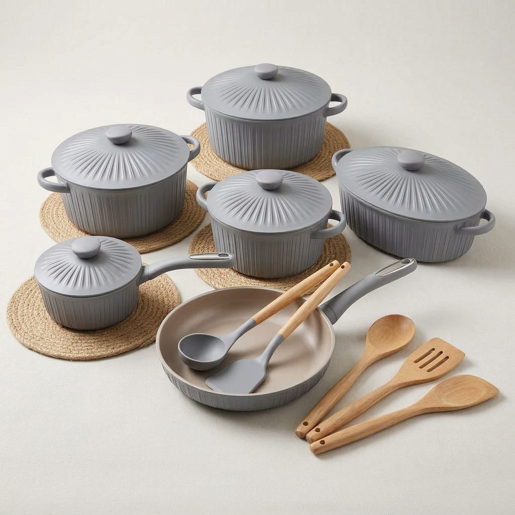 11-Piece Ceramic-Coated Die-Cast Cookware Set Cookware Set Cookware Sets