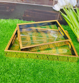 2-Piece Acrylic Tray Set Tray Set Serving Trays