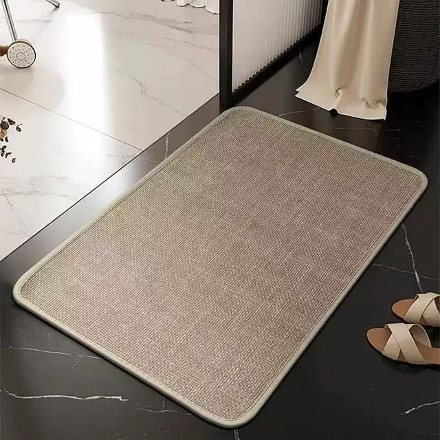 Linen Absorbent Bathroom Mat 60x40cm Bathroom Mat Bath Mats & Rugs