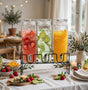 3-Piece Glass Juice Dispenser Set 2.3L Each Drink Dispenser Set Beverage Dispensers