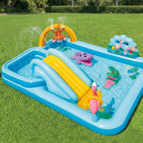 Inflatable Play Pool With Slide And Sprayer Inflatable Play Pool Kiddie Pools