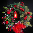 40cm Christmas Wreath With Baubles And Bow Christmas Wreath Wreaths