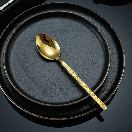 Gold-Tone Hammered Teaspoons Set Of 6 Teaspoon Set Teaspoons
