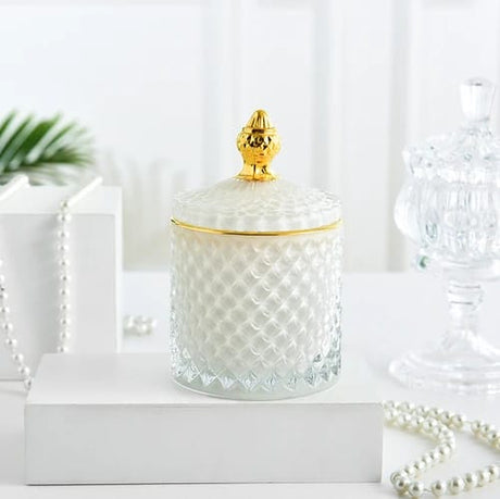 White Glass Sugar Dish with Gold Accent | 350ml Capacity | Round Shape | Elegant and Classy Design- Furaha Finds Kenya