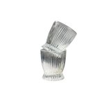 6 Piece Short Vertical Stripes Milk Cup Glass Set | Stylish Water & Beverage Glasses | Modern Design