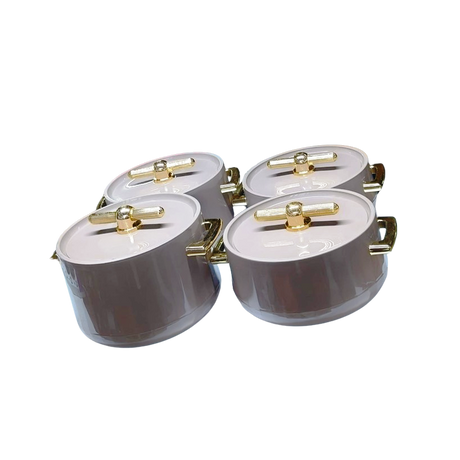 Antalya 4pcs Insulated Hotpot Set | Durable Hot Food Storage & Serving Set | Stackable Design (Brown)- Furaha Finds Kenya