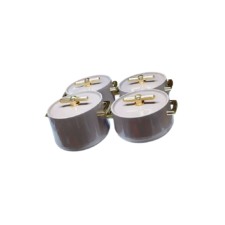 Antalya 4pcs Insulated Hotpot Set | Durable Hot Food Storage & Serving Set | Stackable Design (Brown)- Furaha Finds Kenya