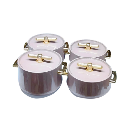 Antalya 4pcs Insulated Hotpot Set | Durable Hot Food Storage & Serving Set | Stackable Design (Brown)- Furaha Finds Kenya