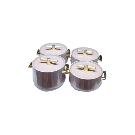 Antalya 4pcs Insulated Hotpot Set | Durable Hot Food Storage & Serving Set | Stackable Design (Brown)- Furaha Finds Kenya