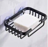 Free Punch Wall Mounted Aluminium Soap Dish Holder | Sleek Design with Effective Drainage |  13 x 9 x 3 cm