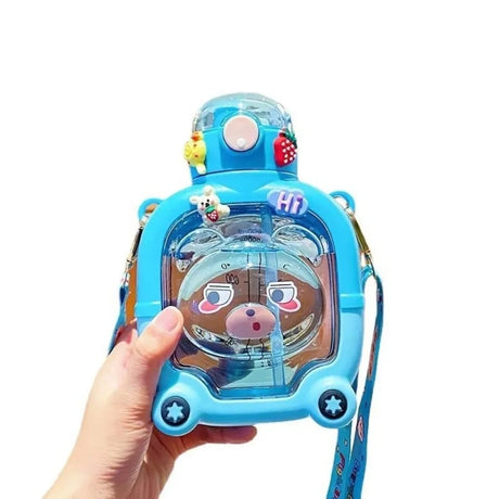 Furaha Finds 1000 ml Teddy Bear Design Water Bottle  Built in Straw