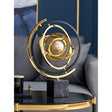 Gold Round Decor | Luxury Metallic & Acrylic Accent Piece | Modern Home & Office Desk Decor