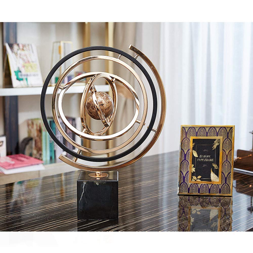 Gold Round Decor | Luxury Metallic & Acrylic Accent Piece | Modern Home & Office Desk Decor