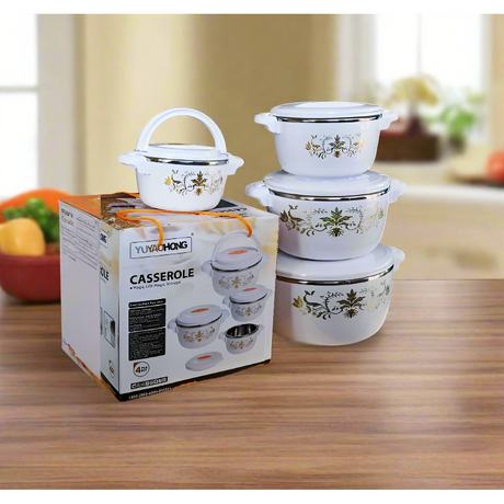 4 Piece White Casserole Set | High Quality & Durable Ceramic Serving Dishes |- Furaha Finds Kenya