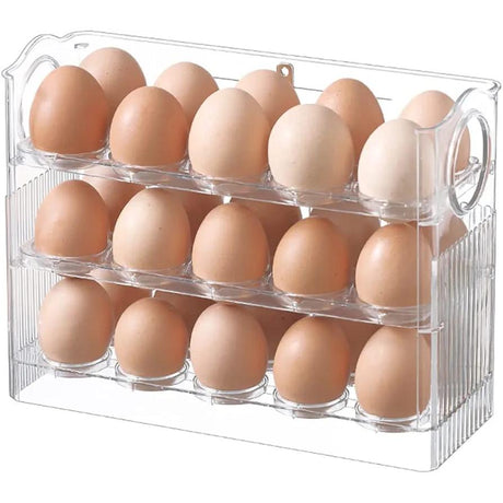 3 Layered High Quality Plastic Transparent Flip Egg Box Storage Organizer- Furaha Finds Kenya