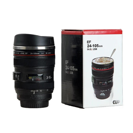 Furaha Finds Stainless Steel 450ml Camera Lens Travel Mug