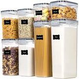 8 Piece Food & Cereal Pantry Storage Containers Set | BPA Free Kitchen Organization Canisters with Lids