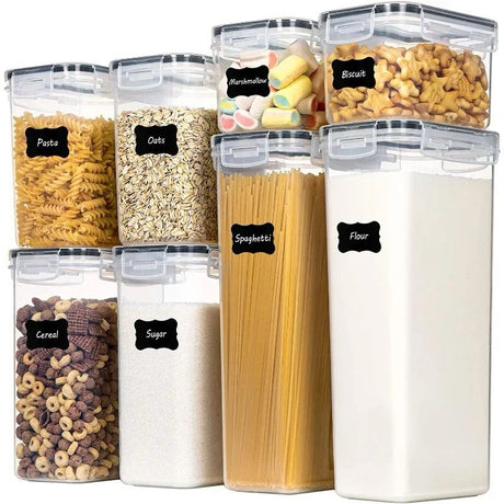8 Piece Food & Cereal Pantry Storage Containers Set | BPA Free Kitchen Organization Canisters with Lids- Furaha Finds Kenya