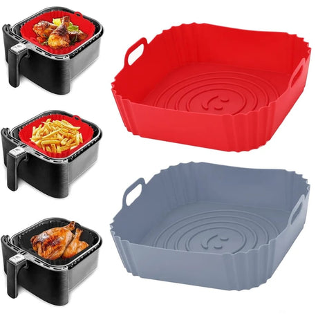 Reusable Silicone Air Fryer Mould | 22cm x 26cm | Nonstick, Secure, Flexible, Stain resistant, Heat-resistant