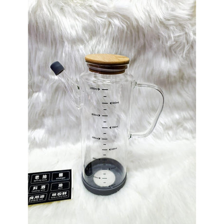 Transparent 1700ml Glass Borosilicate Water Pitcher Jug with Handle and Bamboo Lid | Multifunctional | Juice, Milk, Black Tea, Coffee- Furaha Finds Kenya