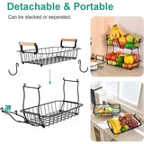 2 Tier Detachable & Portable Nordic Metallic Fruit, Vegetable Basket Rack | Multifunctional | Kitchen, Living Room, Dining Room, Living Room-Furaha Finds