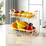 2 Tier Detachable & Portable Nordic Metallic Fruit, Vegetable Basket Rack | Multifunctional | Kitchen, Living Room, Dining Room, Living Room-Furaha Finds