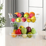 2 Tier Detachable & Portable Nordic Metallic Fruit, Vegetable Basket Rack | Multifunctional | Kitchen, Living Room, Dining Room, Living Room-Furaha Finds